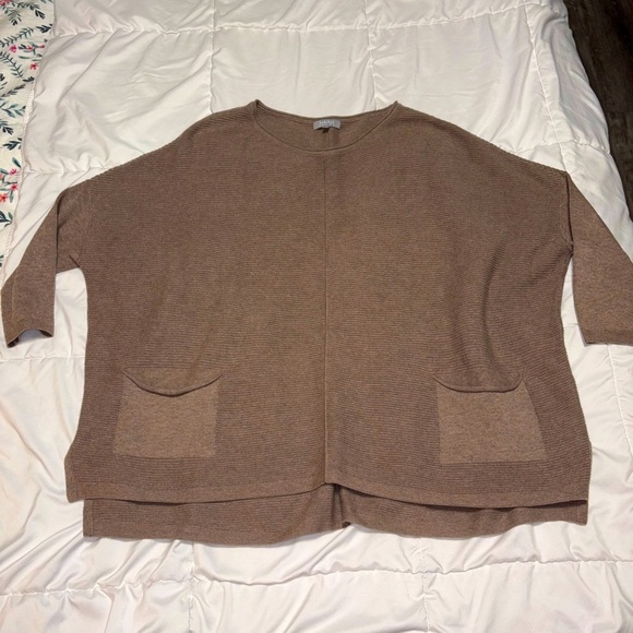 Habitat Fireside Cotton Rib Very Oversized Sweater Pocket Batwing Brown XS Small - Picture 1 of 8